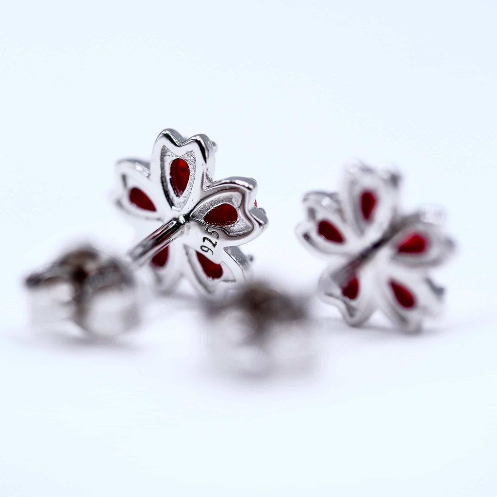 silver flower earrings