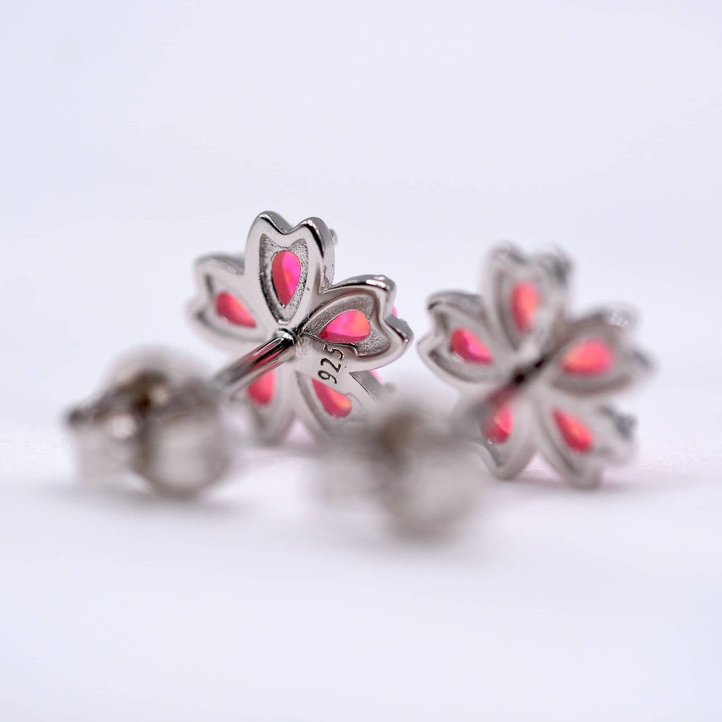 silver flower earrings